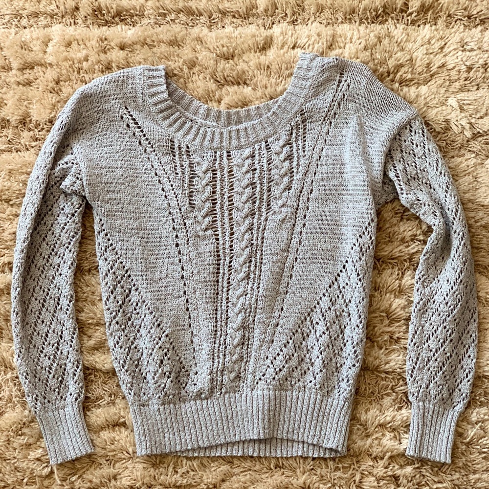 Knit Buffalo David Button Open Back Sweater
